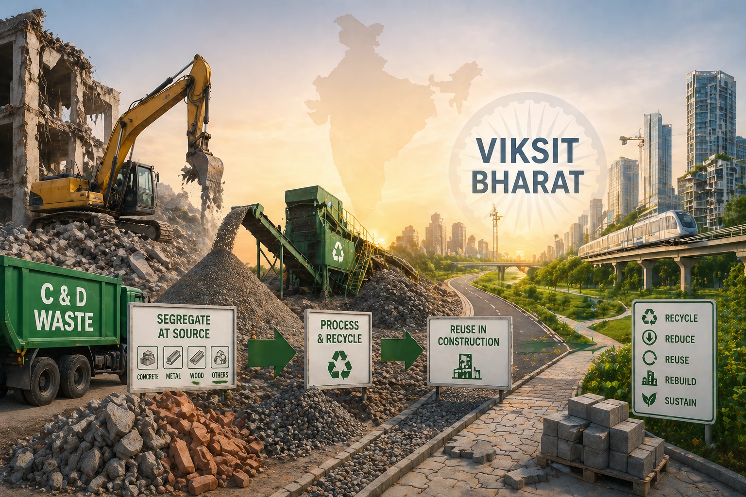 The Management Of Construction & Demolition Waste And Viksit Bharat